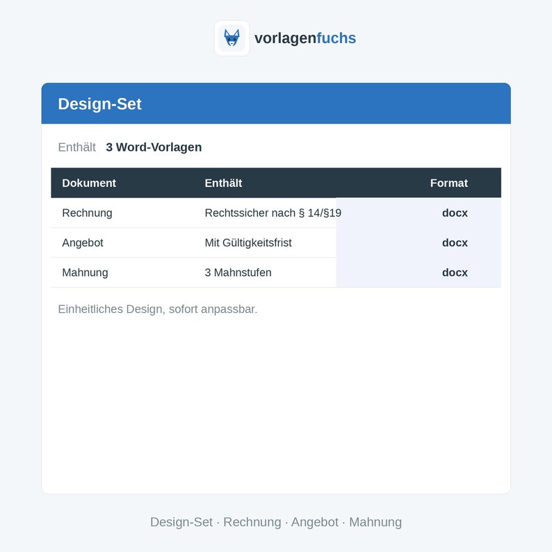 Business Design-Set für Word – Ansicht 2
