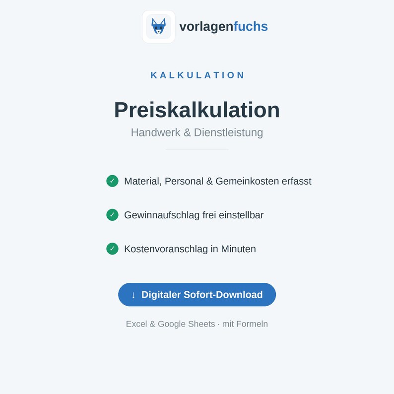 Vorschau: Handwerker-Preiskalkulation