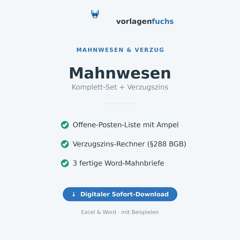 Vorschau: Mahnwesen-Komplett-Set