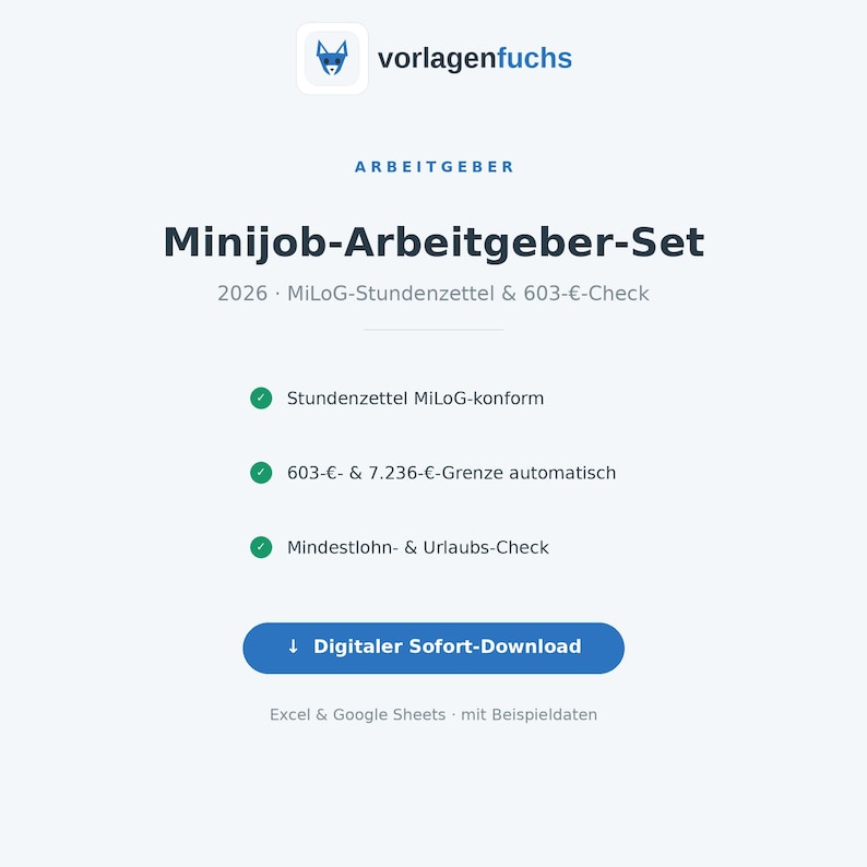 Vorschau: Minijob-Arbeitgeber-Set 2026