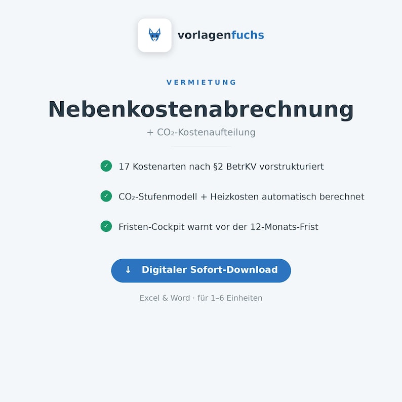Vorschau: Nebenkostenabrechnung mit CO₂-Rechner