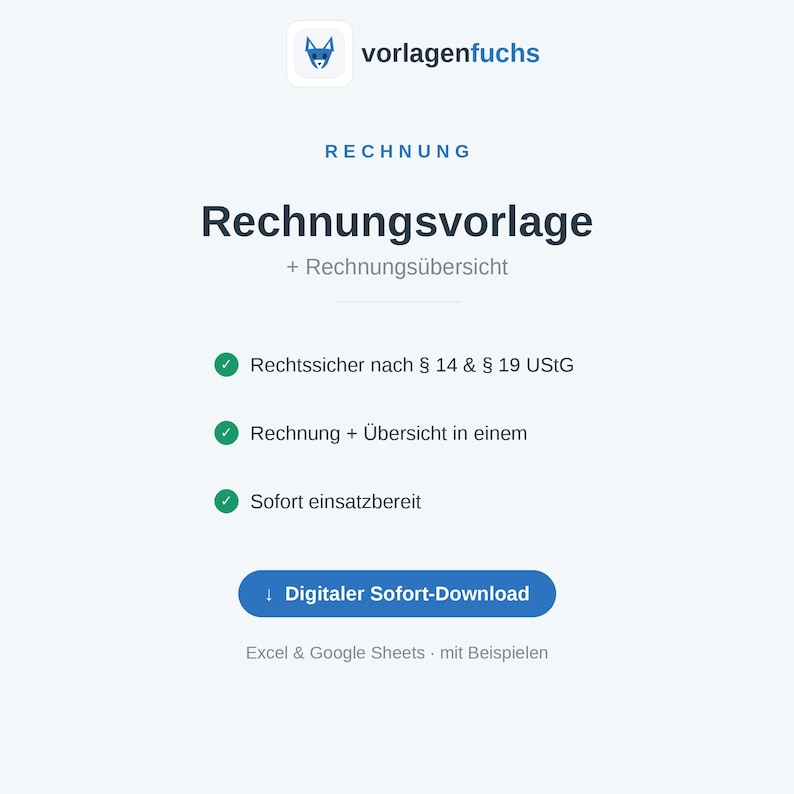 Vorschau: Rechnungsvorlage für Kleinunternehmer