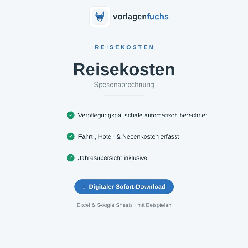 Vorschau: Reisekostenabrechnung in Excel