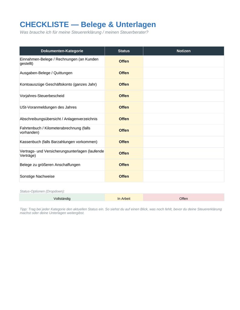 Steuer-Checkliste & Beleg-Organizer – Ansicht 3
