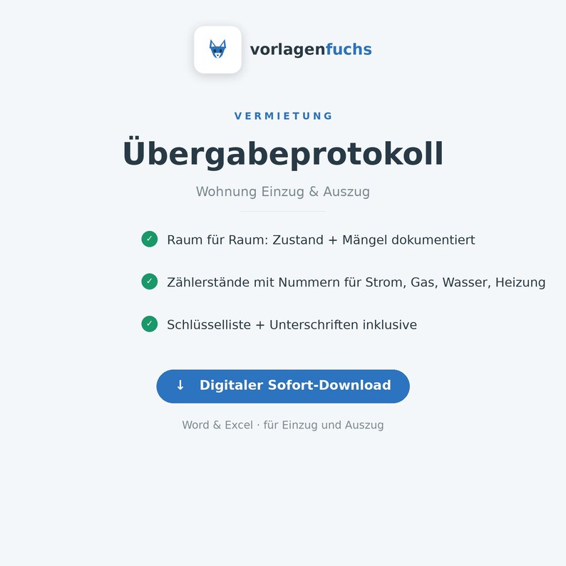 Vorschau: Wohnungsübergabeprotokoll